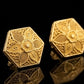 22K Yellow Gold Fan Silhouette Drop Earrings | Textured Geometric Gold Jewelry