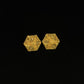 22K Yellow Gold Fan Silhouette Drop Earrings | Textured Geometric Gold Jewelry