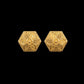 22K Yellow Gold Fan Silhouette Drop Earrings | Textured Geometric Gold Jewelry