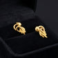 22K Yellow Gold Filigree Shield Drop Earrings | Traditional Indian Lace-Work Jewelry