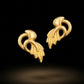 22K Yellow Gold Filigree Shield Drop Earrings | Traditional Indian Lace-Work Jewelry