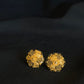 22K Gold Flower Stud Earrings with Detailed Filigree - Elegant & Traditional
