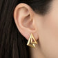 22K Gold Modern Sunburst Drop Earrings | Textured Geometric Gold Jewelry