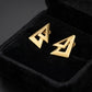 22K Gold Modern Sunburst Drop Earrings | Textured Geometric Gold Jewelry