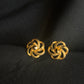 22K Gold Swirl Stud Earrings