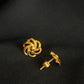 22K Gold Swirl Stud Earrings