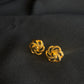 22K Gold Swirl Stud Earrings