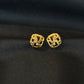 22K Gold Cube Stud Earrings
