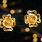 22K Gold Traditional Rawa Work Shield Earrings | Granulated Filigree Drop Jewelry