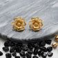 22K Gold Traditional Rawa Work Shield Earrings | Granulated Filigree Drop Jewelry