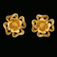 22K Gold Traditional Rawa Work Shield Earrings | Granulated Filigree Drop Jewelry