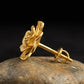 22K Gold Traditional Rawa Work Shield Earrings | Granulated Filigree Drop Jewelry