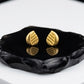 22K Yellow Gold Tiered Mesh Drop Earrings | Textured Bead Accent Gold Jewelry