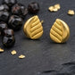 22K Yellow Gold Tiered Mesh Drop Earrings | Textured Bead Accent Gold Jewelry