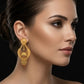 22K Gold Ribbed Sphere Stud Earrings | Minimalist Textured Gold Jewelry