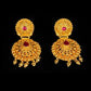 22K Yellow Gold Spiral Textured Drop Earrings | Artisan Hammered Gold Jewelry