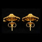 22K Yellow Gold Spiral Textured Drop Earrings | Artisan Hammered Gold Jewelry