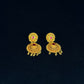 22K Yellow Gold Spiral Textured Drop Earrings | Artisan Hammered Gold Jewelry
