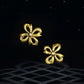 22K Yellow Gold Fluid Leaf Motif Drop Earrings | Modern High-Polish Gold Jewelry