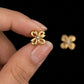 22K Yellow Gold Fluid Leaf Motif Drop Earrings | Modern High-Polish Gold Jewelry