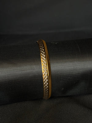 22K Gold Sikh Kara with Distinctive Black & Gold Design