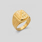 Gents 22K Gold Heritage Star Signet | Traditional Etched Gold Ring