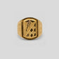 Gents 22K Gold Heritage Star Signet | Traditional Etched Gold Ring