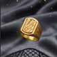 Gents 22K Gold Heritage Star Signet | Traditional Etched Gold Ring