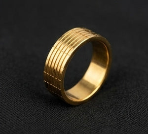 Gents 22K Gold Grid-Pattern Band | Minimalist Luxury Wedding Ring