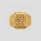 Gents  Pyramid Texture Gold Signet | 22K Geometric Statement Ring