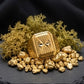 Gents  Pyramid Texture Gold Signet | 22K Geometric Statement Ring