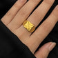Handcrafted Traditional Gold Signet Ring | Circular Motif Band