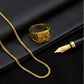 Handcrafted Traditional Gold Signet Ring | Circular Motif Band