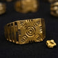 Handcrafted Traditional Gold Signet Ring | Circular Motif Band