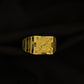 Handcrafted Traditional Gold Signet Ring | Circular Motif Band
