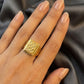 Gents Checkered Square Signet Ring | 22K Gold Artisan Band