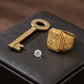 Gents X-Pattern Gold Signet Ring | 22K High-Polish Statement