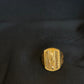 22K Gold Men's Signet Ring with Intricate Geometric Pattern - Classic & Distinguished