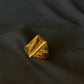 22K Gold Gents Ring with Rectangular Setting & Intricate Geometric Patterns.