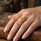 22K Gold Gents Ring with Rectangular Setting & Intricate Geometric Patterns.