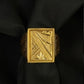 22K Gold Gents Ring with Rectangular Setting & Intricate Geometric Patterns.