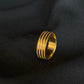 22K Gold Gents Ring with Modern Grooved Band Design.
