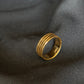 22K Gold Gents Ring with Modern Grooved Band Design.