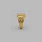 Gents  22K Gold Sunburst Signet Ring | Traditional Circular Etched Band