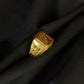 Gents  22K Gold Sunburst Signet Ring | Traditional Circular Etched Band