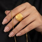 Modern 22K Gold Vertical Stripe Ring | Textured Gents  Designer Band