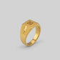 Gents Embossed 22K Gold Signet Ring | Ornate Lattice Square Band