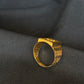 22K Gold Gents Ring with Distinctive Central Motif & Textured Band.