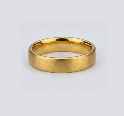 Gents  22K Gold Raised Center Signet | Textured Square Fashion Ring