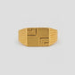 Gents  22K Gold L-Pattern Signet Ring | Modern Geometric Design
